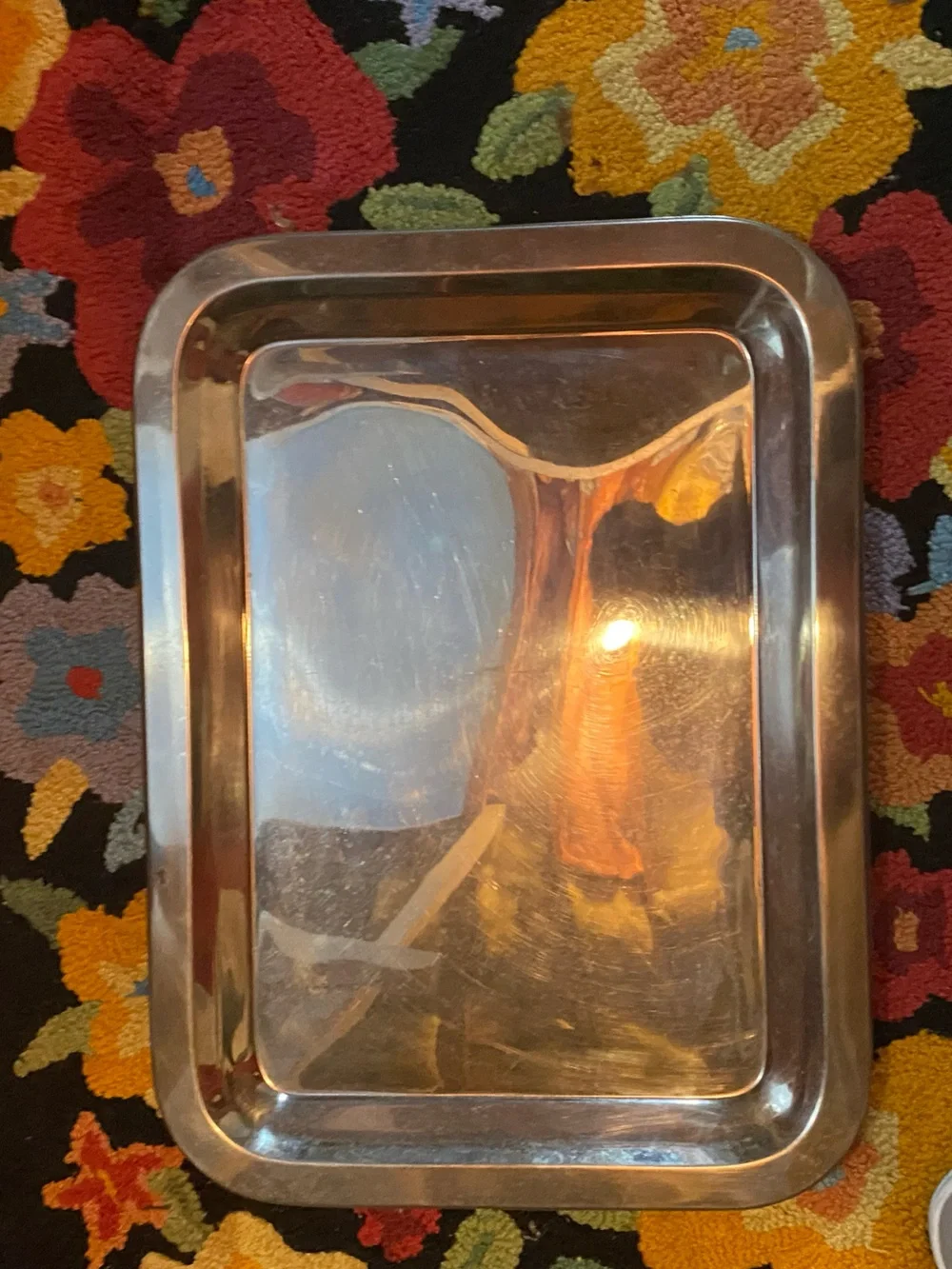 Stainless Steel Party Serving Tray - Silver